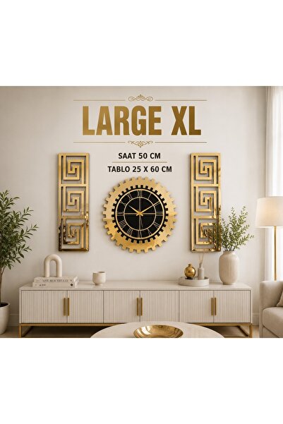 EYKA STORE Büyük Boy 3D Kabartmalı Piyano Duvar Saati 50 cm Duvar Dekoru 25*6...