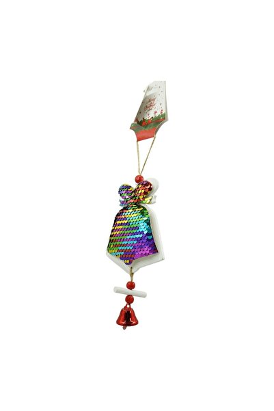 Rao Ornament de Brad Clopotel din Paiete, Multicolor, Lemn, 18 Cm