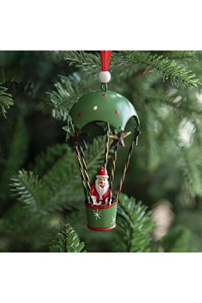 Rao Figurina pentru Brad de Craciun, Model Mos Craciun in Balon cu Aer Cald, ...