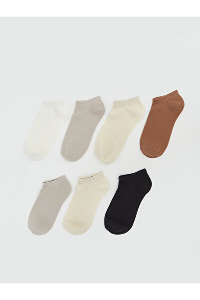LC Waikiki Rmz Gi̇yi̇m Farkiyla Women's Booties Socks 7-Pack