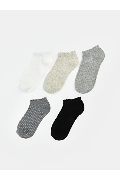 LC Waikiki Rmz Gi̇yi̇m Farkiyla Women's Booties Socks 5-Pack