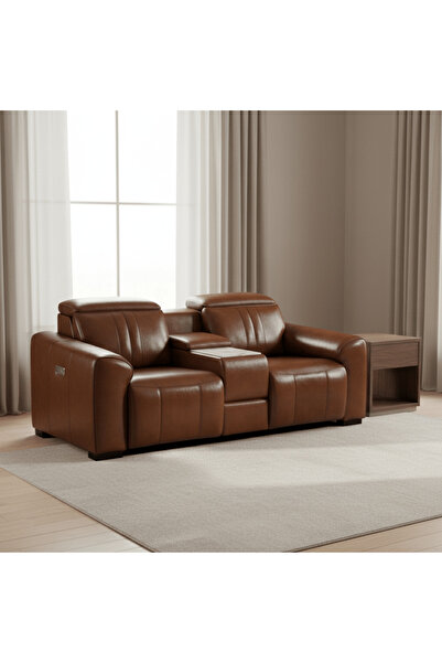 Roots Furniture Canyon Luxe Brown Leather Motion Power LAF (84cm)
