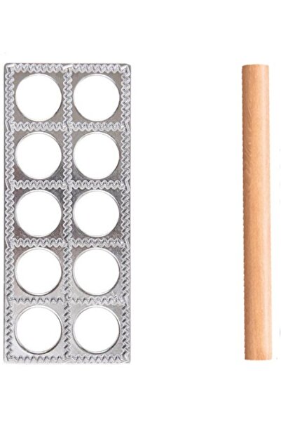 STARSTAR Italian ravioli mold - w/rolling pin - Kitchen utensils - metal, woo...