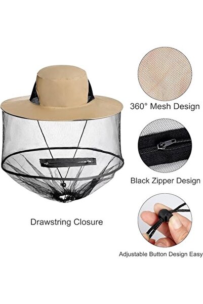 STARSTAR 2-pack mosquito-repellent hat, Head net hat, Sun hat, Garden insect-...
