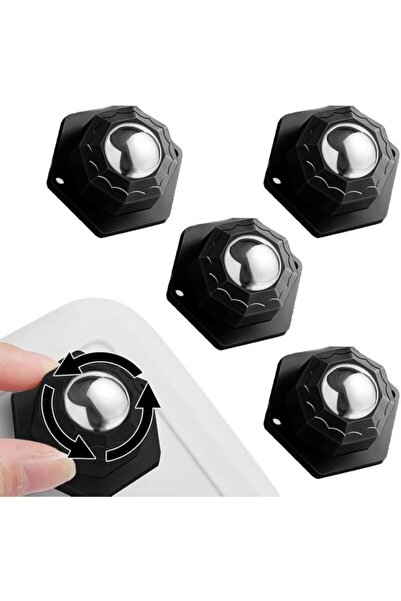 STARSTAR 4 small furniture casters, black furniture casters, 200 kg load capa...