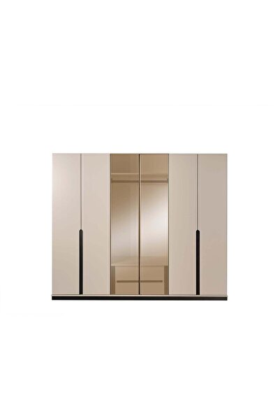 Veni Home Zen Siyah Yatak Odası Dolabı - 6 Kapılı