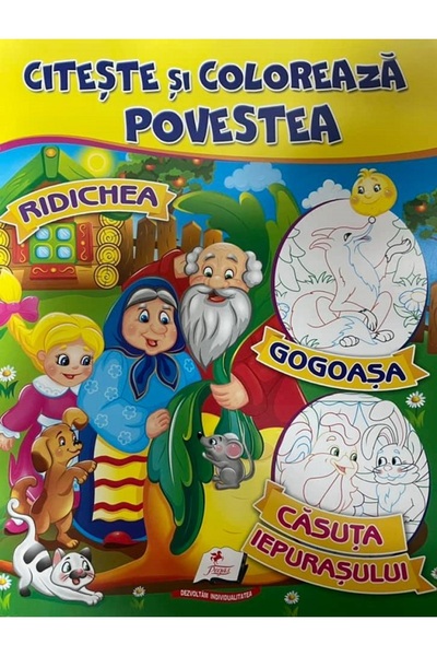 Pegas Citeste si coloreaza povestea: Ridichea, Gogoasa, Casuta iepurasului