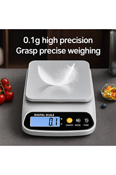 Generic Electronic Digital Kitchen Scale, White, 10kg Capacity, LCD Display, ...