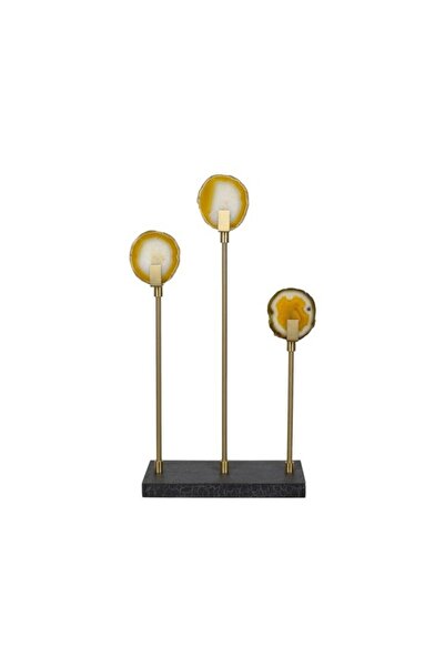 Crestview Collection مصباح شمعة ثلاثي من حجر العقيق