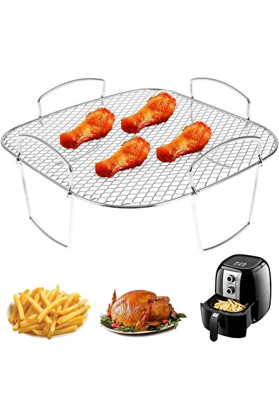 STARSTAR 8-Inch Square Air Fryer Rack-Stainless Steel Dehydrator Toast Shelf-...