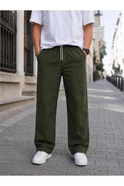 WAFRA Men's Summer Soft Textured Linen Trousers