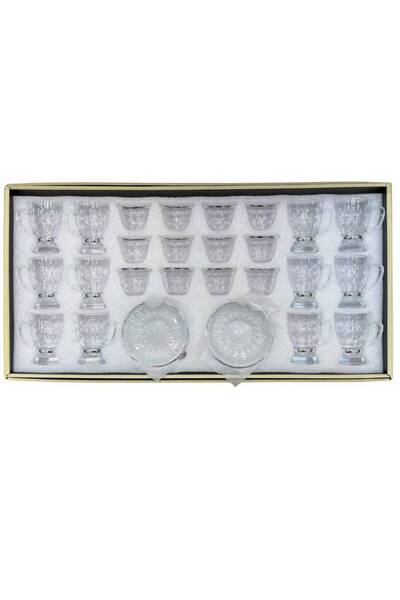 Generic 36-piece Glass Tea Cups and Coffee Mugs Set with Saucers