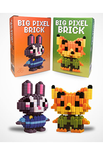 BIG PIXEL TOYS 2'li Pixel Blok Figür - Nick & Judy Zootropolis