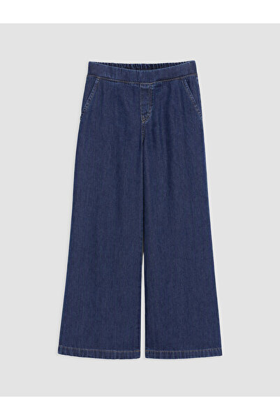 LC Waikiki Nevavm Wideleg Women's Jean Trousers with Elastic Waist and Differ...