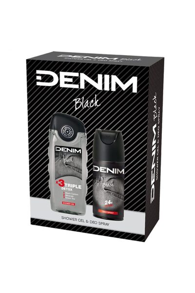 Leski Cutie cadou, Denim, Gel de duș 250, Deodorant 150 Negru