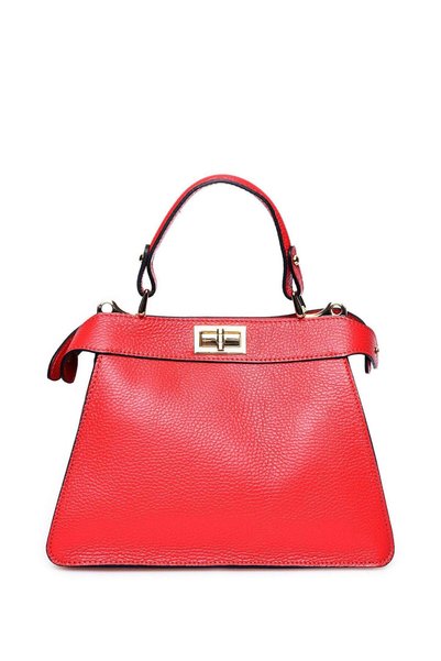 SimpleFind Carla Ferreri Geanta piele -Olivia-Rosu,Geanta de mana piele natur...