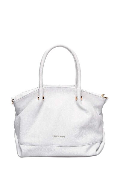 SimpleFind Luisa Vannini Geanta piele -Samantha-Alb,Geanta de mana piele natu...