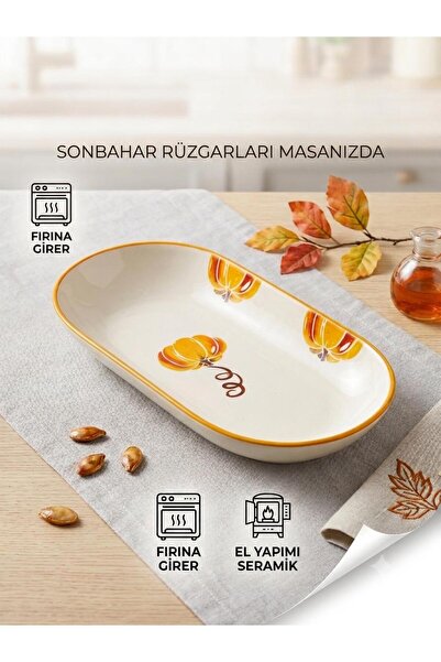 caddeplushome Kabak Desenli Kayık Tabak