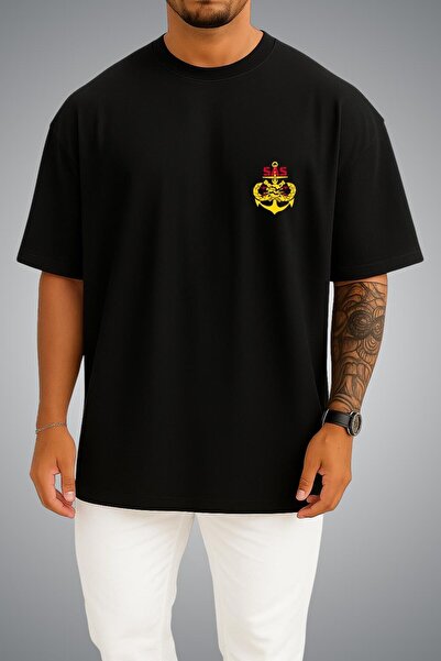 Bahriyeli Collection Oversize Underwater Defense Sas Pocket and Back Printed ...