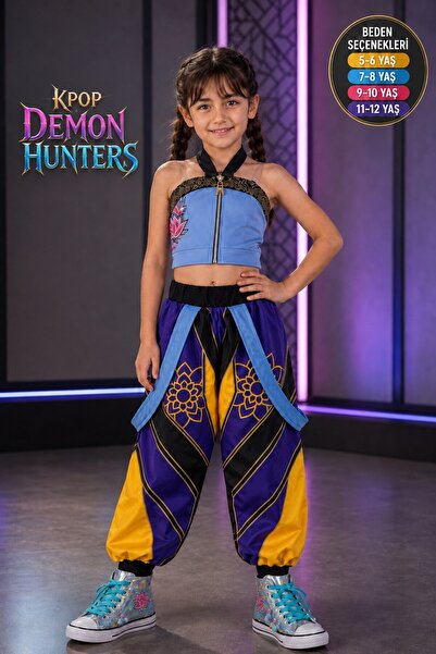 TOYFEST زي حفلات KPop Demon Hunters Zoey Demon Hunters مكون من قطعتين