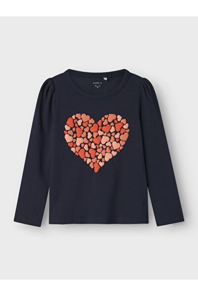 Name it Μπλούζα μακρυμάνικη κορίτσι "Hearts" μπλε