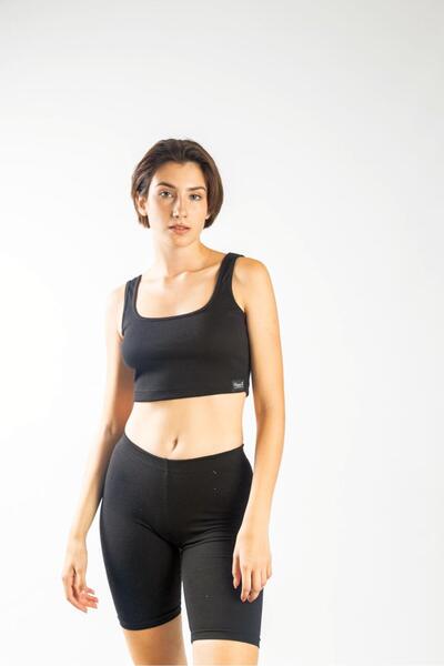 Paco & Co Μπλούζα crop top "Stylish" μαύρη