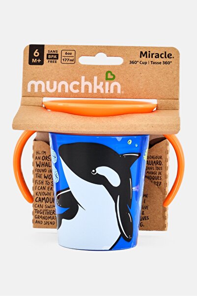 Munchkin كوب ميراكل 360 وايلد لوف ترينر للأطفال، 177 مل، برتقالي