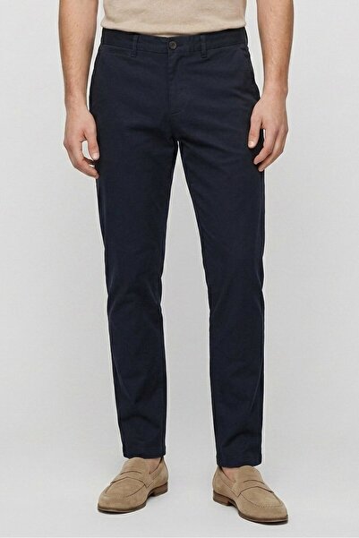 STEEL & JELLY Men Slim Fit Plain Chino Pants, Midnight Navy