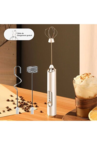 STARSTAR Electric milk frother, three-speed adjustable - USB rechargeable - w...