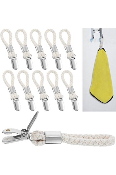 STARSTAR Hanging Tea Towel Clips - 10-pack - Metal Kitchen Towel Hooks - Suit...