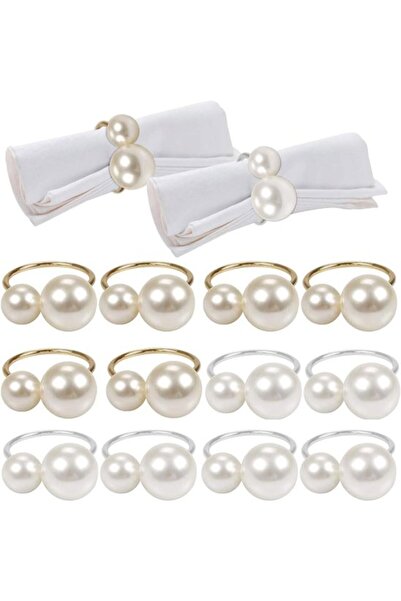 STARSTAR Napkin Rings - 12-Pack - Pearl Napkin Rings - Napkin Holder - Vintag...