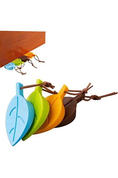 STARSTAR 4-Piece Cartoon Leaf-Shaped Silicone Baby Finger-Pinch Doorstop Set ...