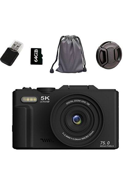 STARSTAR 5K 75MP Photo & Vlogging Camera with Wi-Fi, 18x Zoom, 3.0" LCD 180° ...