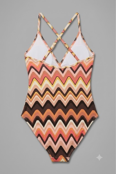 JOLT Women's Strappy Swimsuit with Crossed Back Detail, Stretchy Fabric, One-Piece Swimsuit Code:772