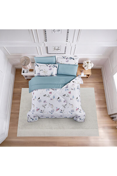 unique home collection طقم لحاف فريد من نوعه من القطن 100% لجميع المواسم، 4 ق...