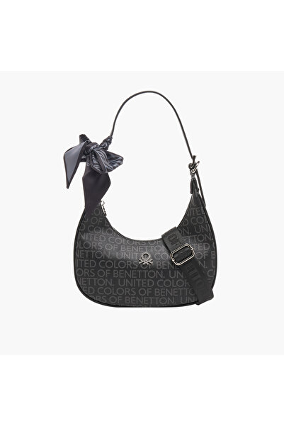 United Colors of Benetton Tassel Accent Baguette Bag with Adjustable Strap