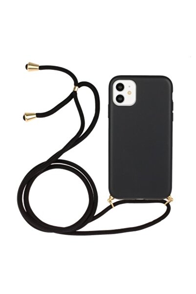 OEM Θήκη TPU σιλικόνης με λουράκι ώμου για iPhone 11 6.1 ιντσών - Μαύρο