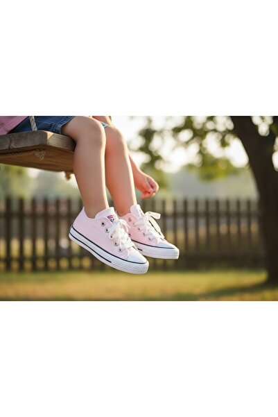 StoXStore حذاء رياضي قصير من القماش الكتاني للأطفال البنات والأولاد
