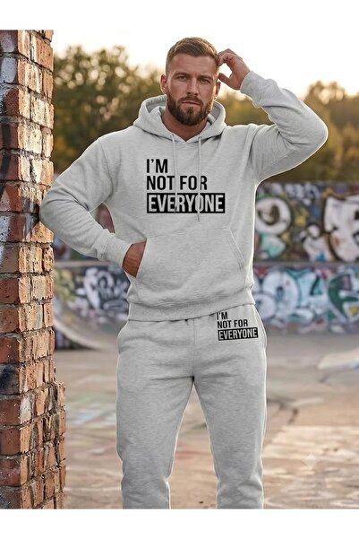 WOODROFFE طقم بدلة رياضية بقلنسوة كبيرة الحجم مطبوع عليه I'm Not For Everyone...