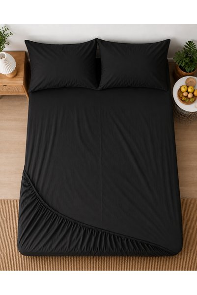 DüşEvi Double Ranforce Fabric Elastic Sheet Set – Breathable Soft Textured King Size