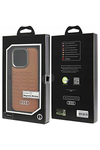 Audi Piele sintetică MagSafe iPhone 15 Pro 6.1 " maro/maro hardca