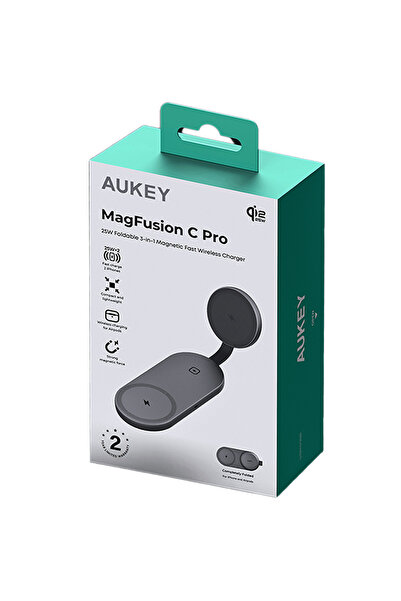 NO BRAND Încărcător wireless magnetic 3-în-1 Qi2.2 AUKEY MagFusion C Pro 25W