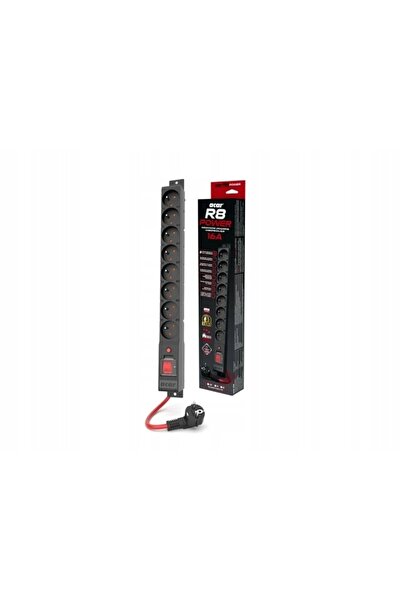 ACAR R8 8 prize PL 230V PL 16A 10M negru prelungitor