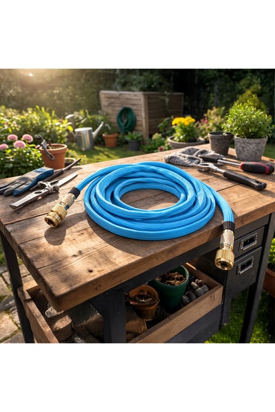 Real Garden Furtun de grădină flexibil extensibil 10.2-22.5m, racorduri 1/2 3...