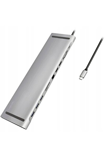 LogiLink Hub USB 11 în 1, 100W PD, HDMI 4K, Ethernet, VGA, Stație de andocare...