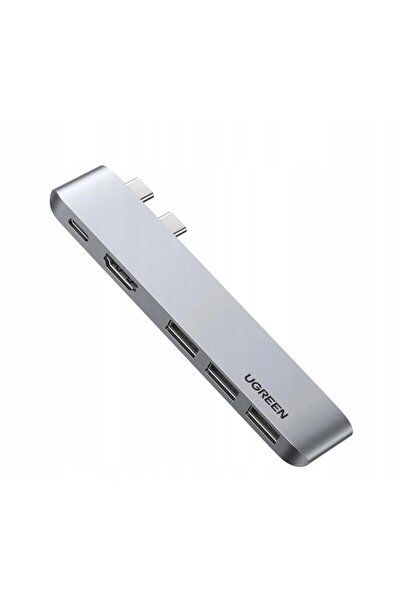 Ugreen 2x USB-C 3x USB 3.0 Adaptor HDMI 8K 30FPS Gri