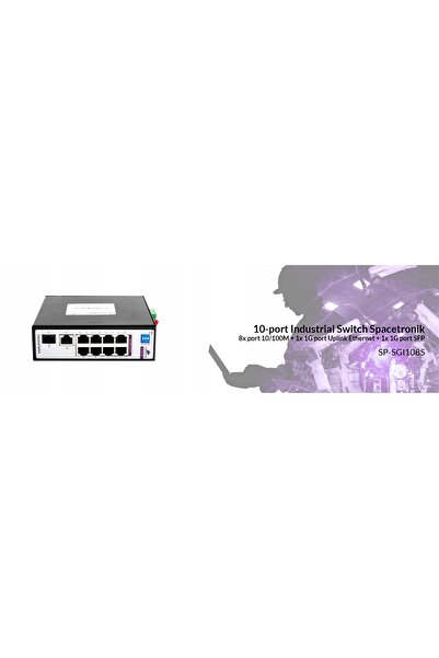 Spacetronik Distribuitor industrial SWITCH cu 8 porturi SP-SGI108S pentru cam...