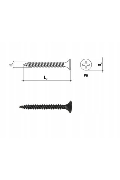 Klimas Wkret-Met Șuruburi pentru gips-carton GK pentru metal 3,5x25mm 2000 bu...