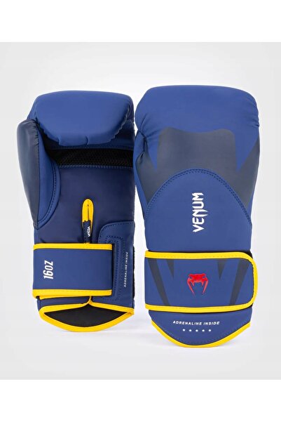 Venum Mănuși de box Challenger 4.0 pentru bărbați, albastre/galbene, 16 oz