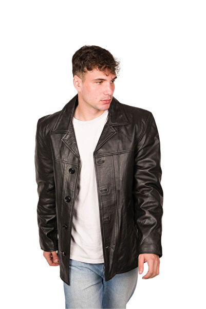 THEODOROU LEATHERS ΜΑΥΡΟ ΑΝΔΡΙΚΟ ΔΕΡΜΑΤΙΝΟ ΤΖΑΚΕΤ TLM0120